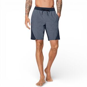 Lululemon Men's Namaste At The Beach Hybrid Short II 9" Heathered Deep Navy Med